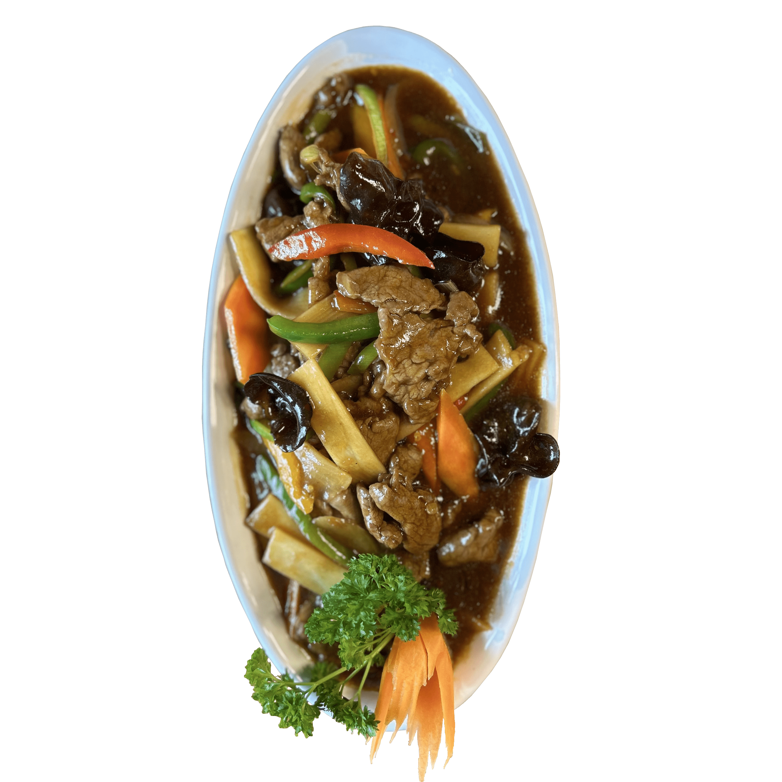 Geschnetzeltes Rindfleisch Szechuan-Style (rassig)