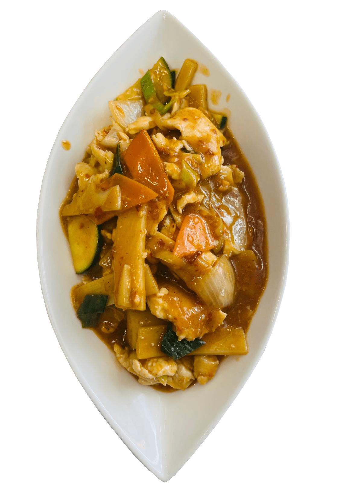 Poulet an Sataysauce (rassig)